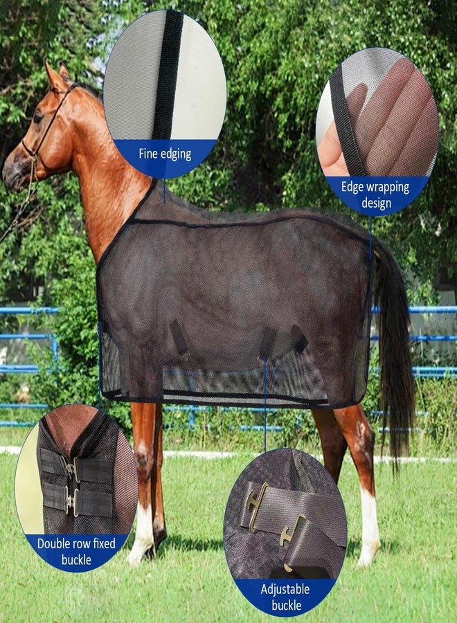 La La Pet Breathable Horse Mesh Sheet Lightweight Nylon Horse Clothing to Prevent Fly Bites Cool Equine Summer Sheet with Adjustable Straps Equestrian Equipment - Image 3